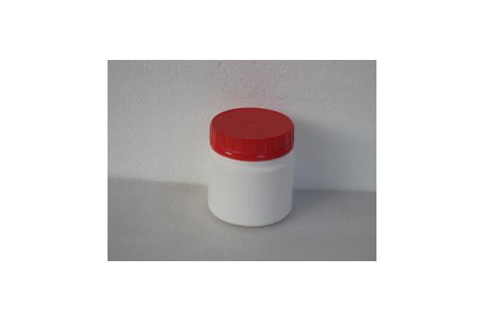 dóza na chemikálie širokohrdlá HDPE s uzávěrem a mezivíčkem, 600 ml