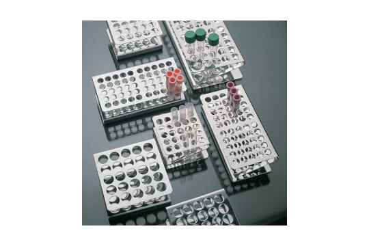 stojan na zkumavky nerezový pr. 13 mm, 4x10 otvorů