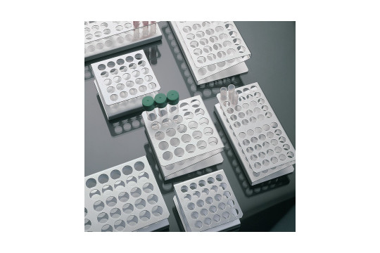 stojan na zkumavky nerezový pr. 17 mm, 5x5 otvorů