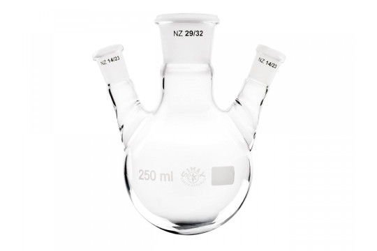 baňka destilační s kulatým dnem 1000 ml NZ 29/32, 2 postr. šikmé tubusy NZ 14/23 a NZ29/32