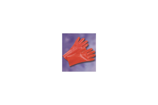 rukavice kyselinovzdorné PVC, typ Kado, červené, délka 27 cm, vel. 10